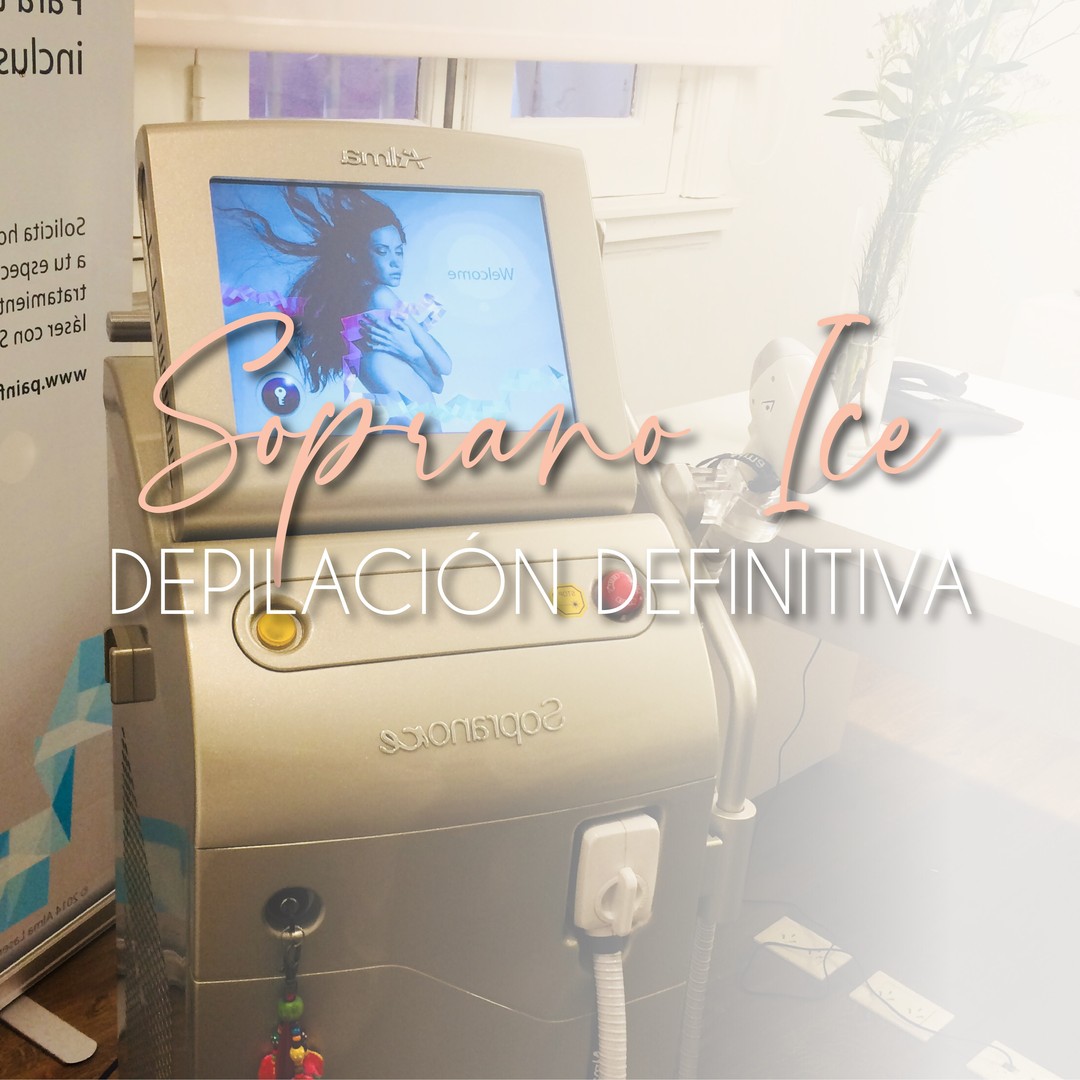 El equipo Soprano Ice de Depieles en el consultorio, con la leyenda Soprano Ice, depilación definitiva